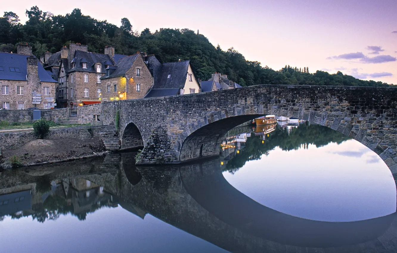 Photo wallpaper river, France, Home, Bridge