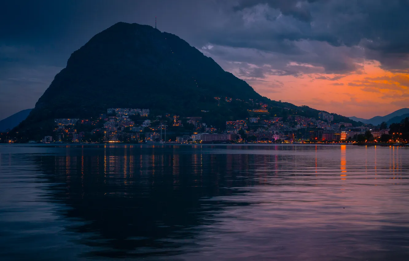 Photo wallpaper Switzerland, Lake Lugano, Rafael Wagner