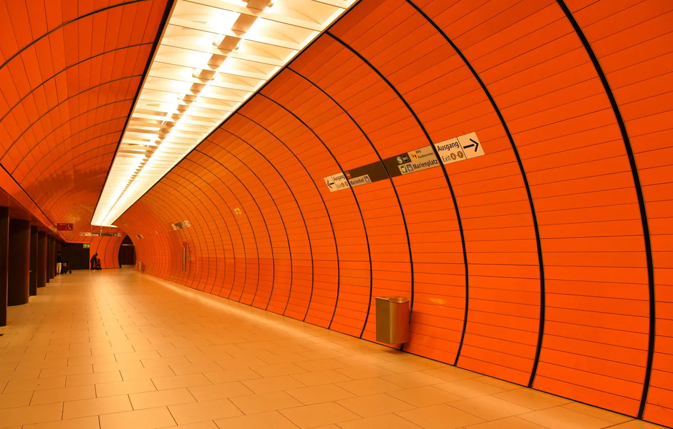 Photo wallpaper metro, station, Germany, Munich