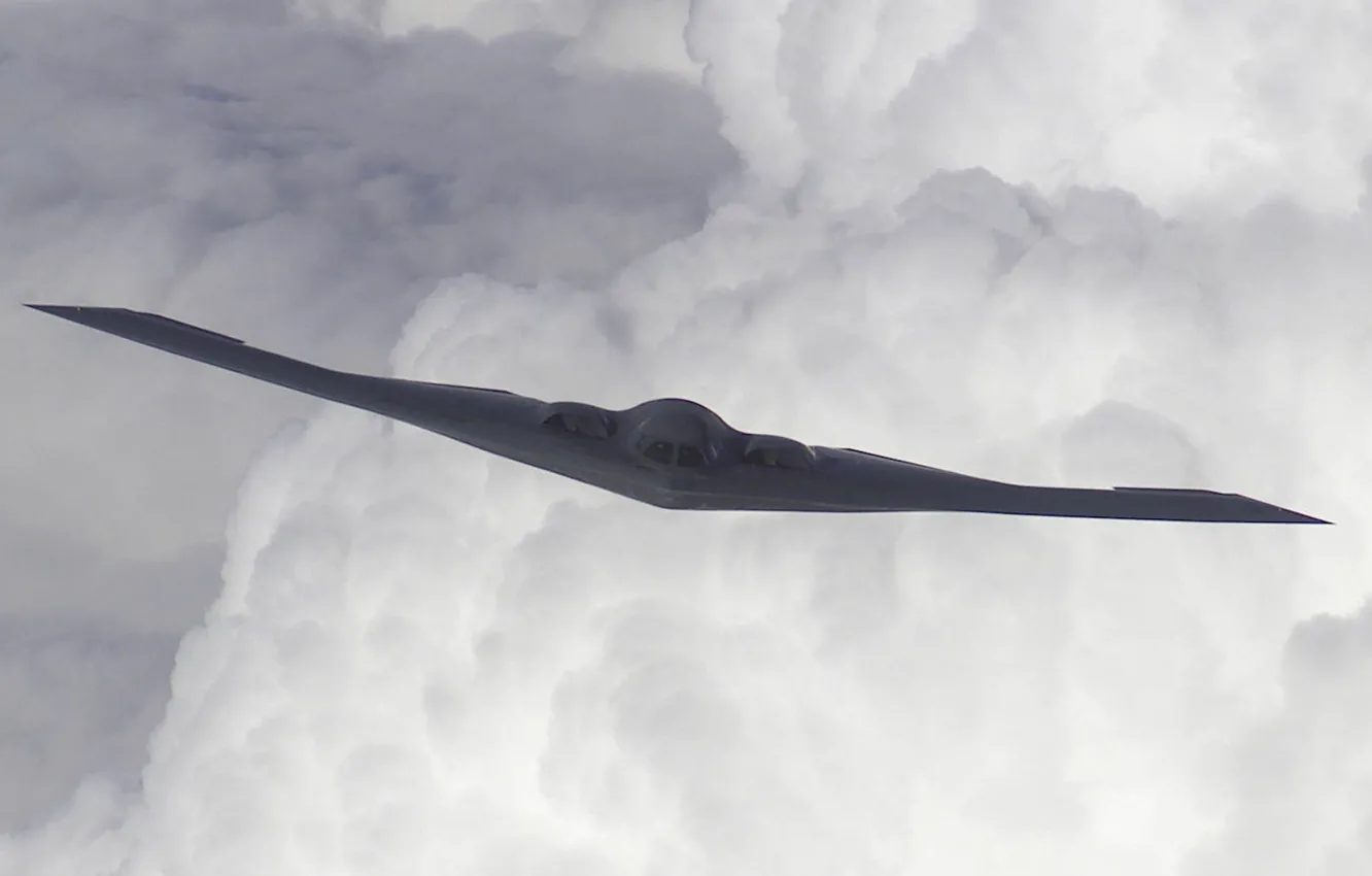 Photo wallpaper Spirit, B-2, bomber, Northrop, strategic, American heavy unobtrusive