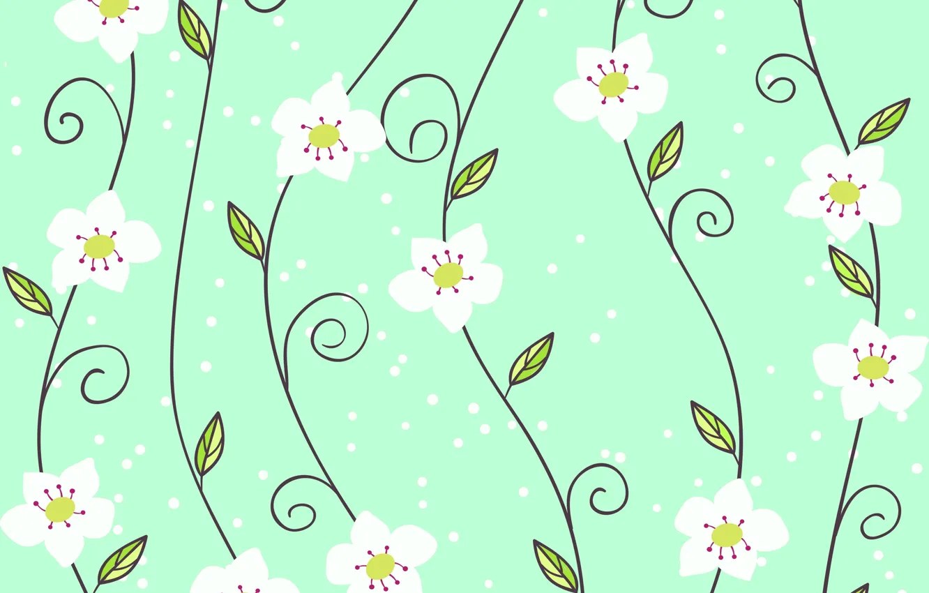 Photo wallpaper flowers, background, figure, vector, texture, flowers