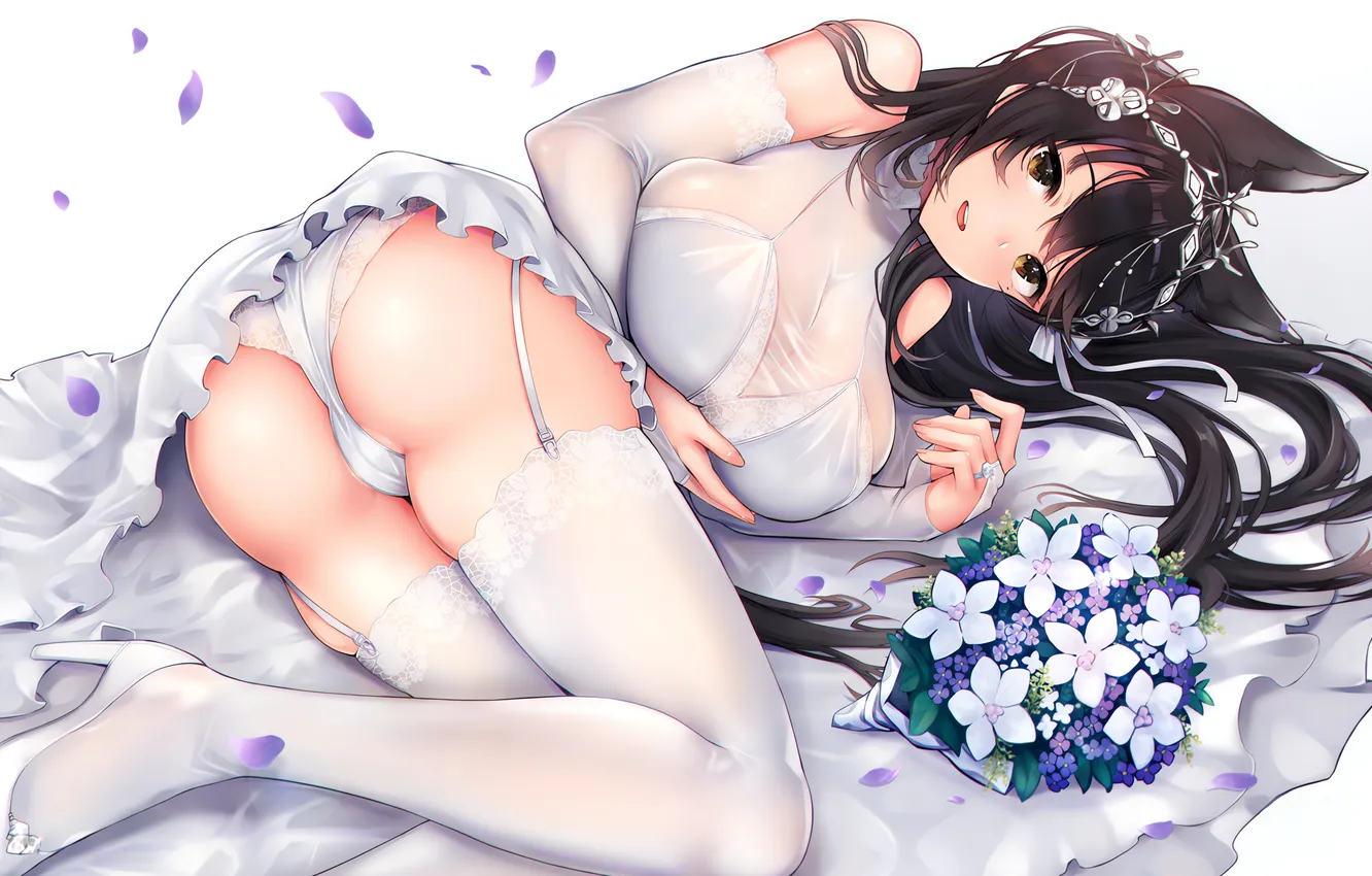 Photo wallpaper girl, sexy, lingerie, Cameltoe, ass, cleavage, panties, thighhighs