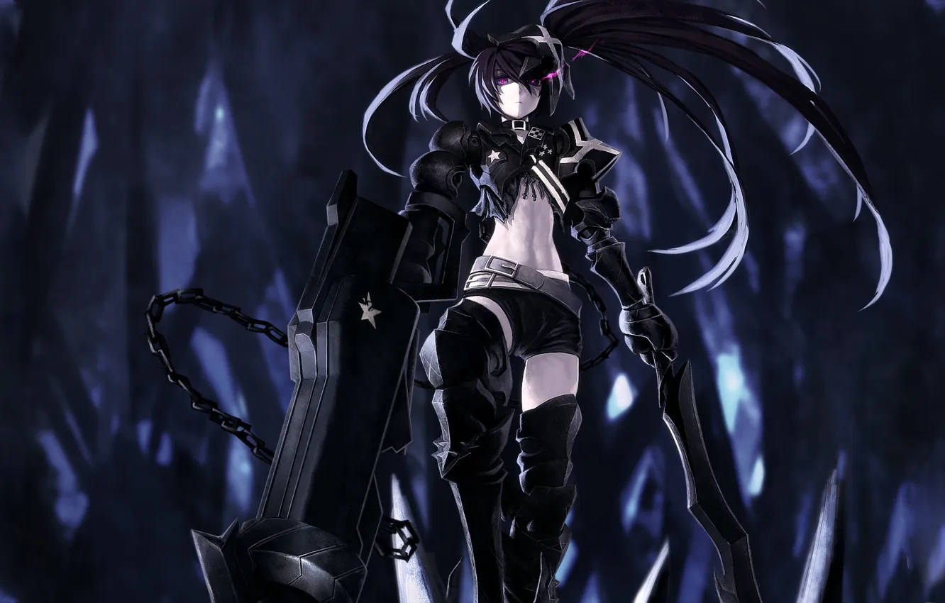 Photo wallpaper weapons, sword, sword, gun, black rock shooter