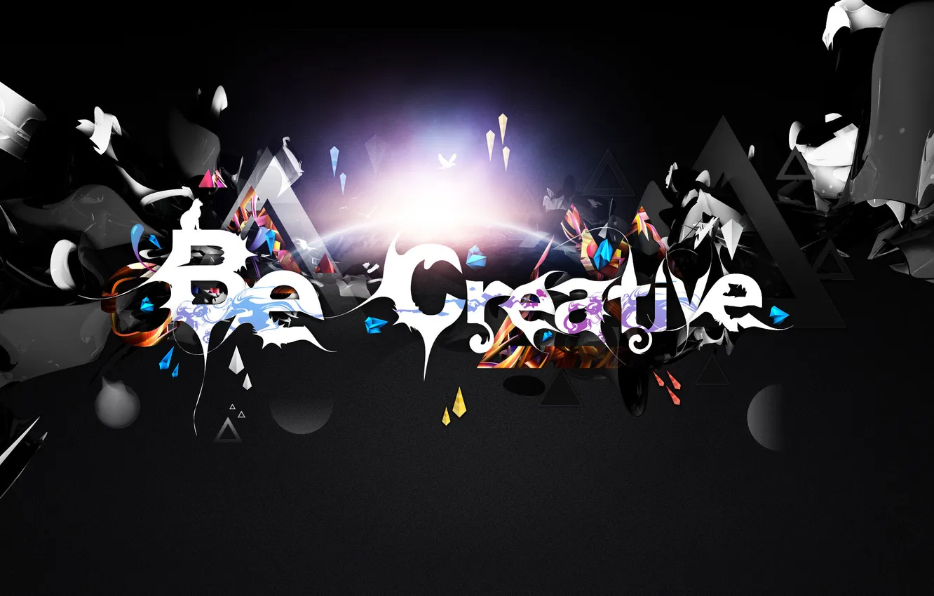 Photo wallpaper abstraction, creative, the inscription, black background