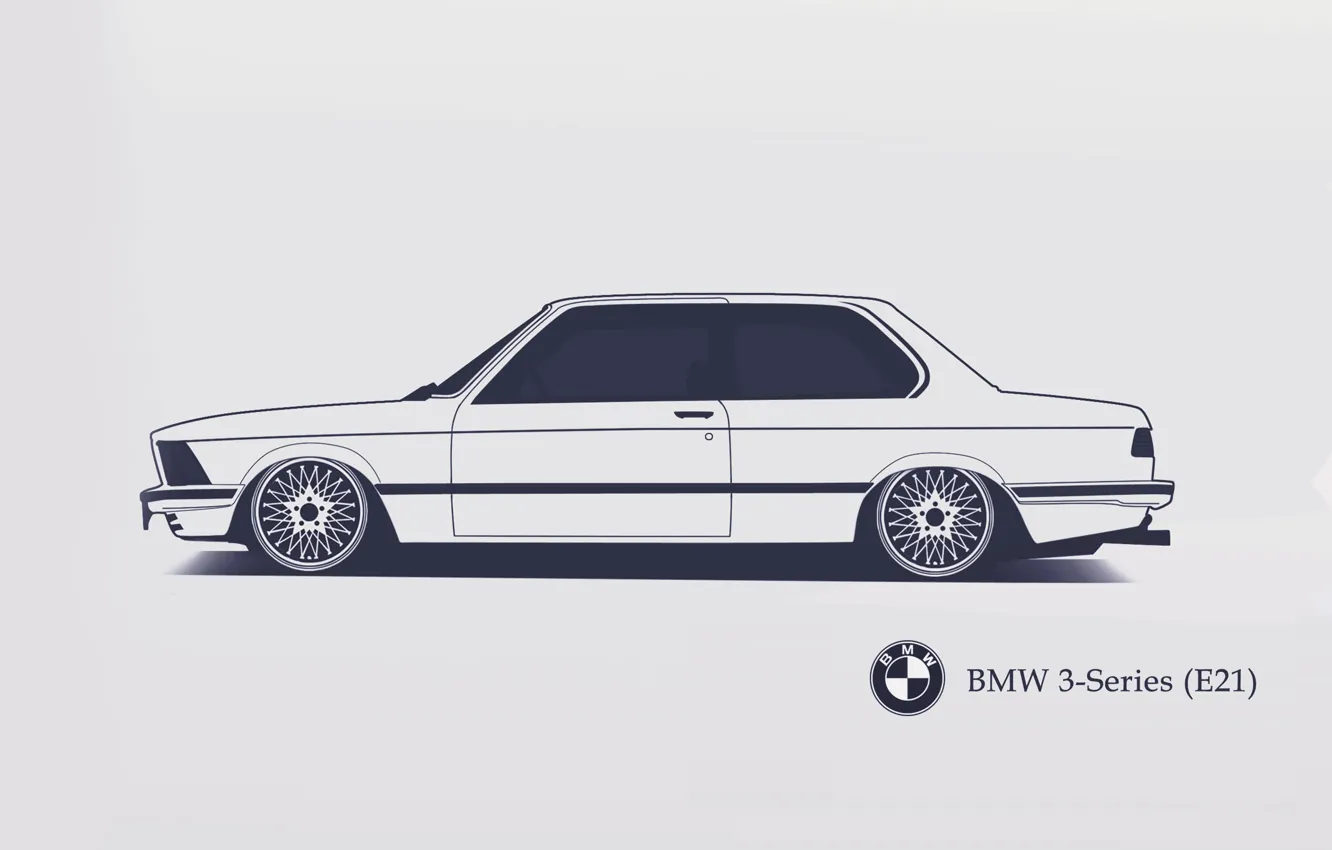 Photo wallpaper BMW, E21, Minimalistic, SrCky Design, 3-Series