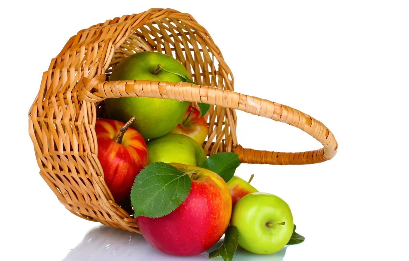 Photo wallpaper apples, harvest, fruit, basket