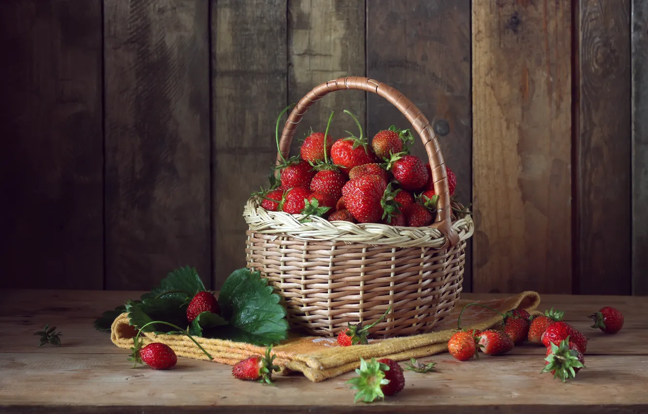 Photo wallpaper berries, strawberry, red, still life, fresh, strawberry, still life, berries
