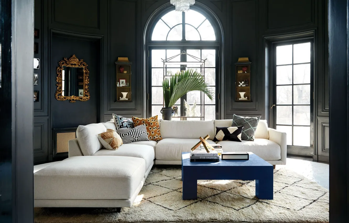 Photo wallpaper design, style, room, interior, sofa, living room