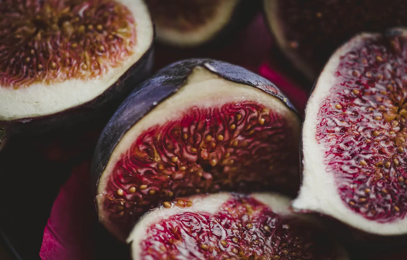 Photo wallpaper macro, fruit, bokeh, figs