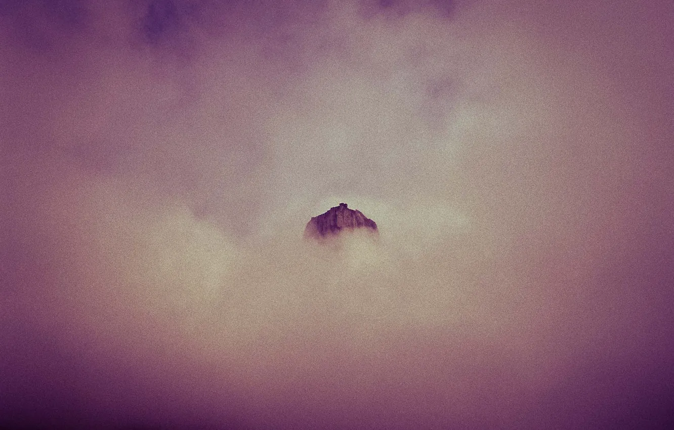 Photo wallpaper clouds, mountain, peak