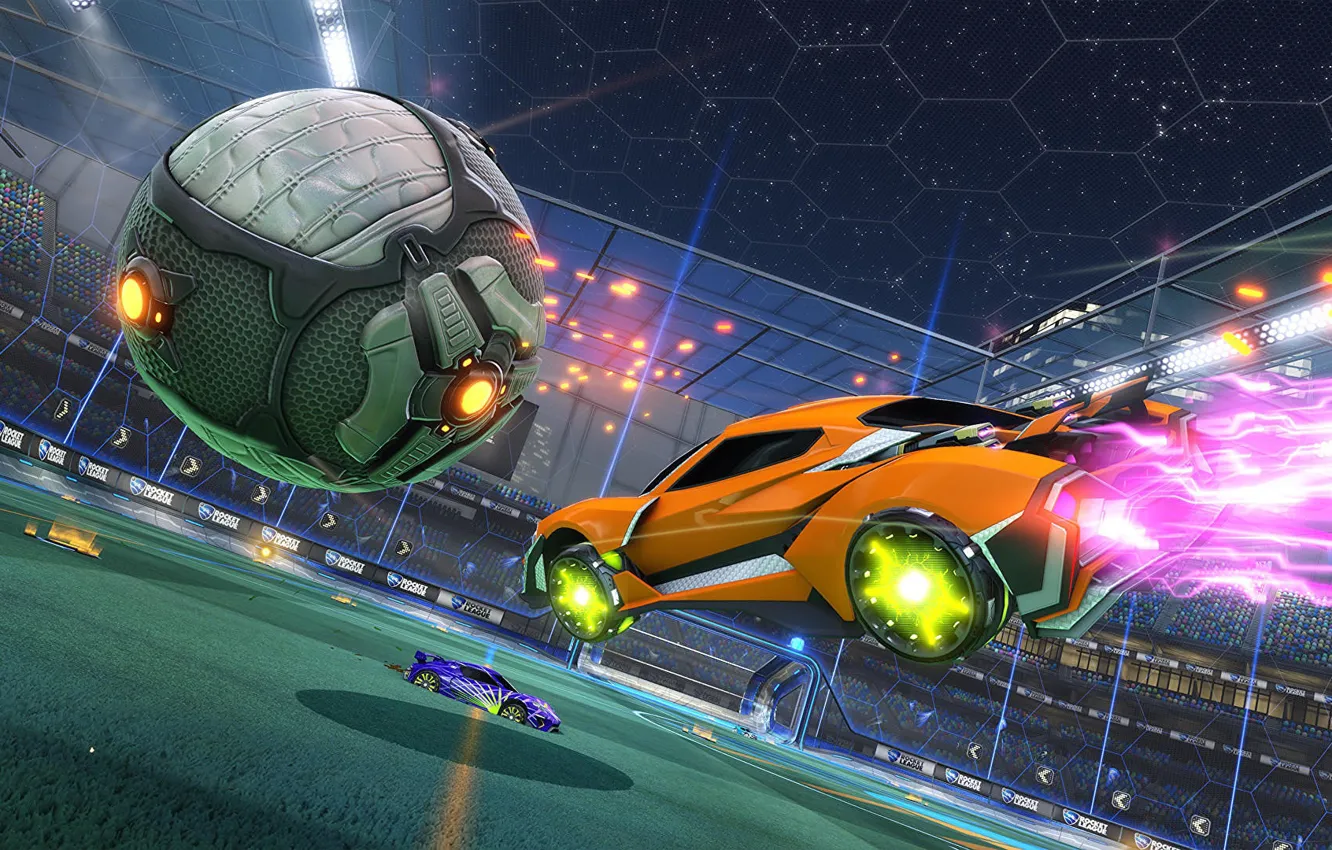 Photo wallpaper game, football, Rocket League, Videogame, field