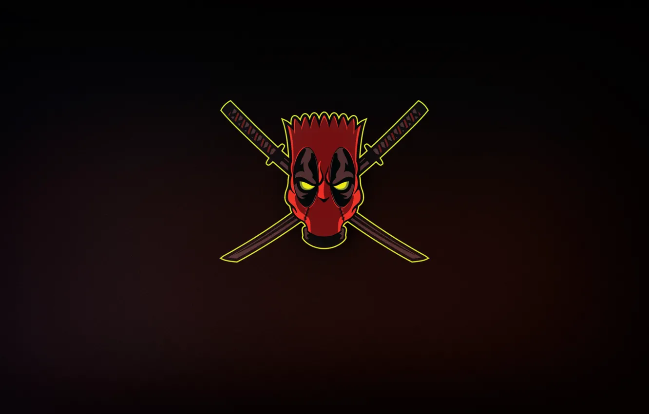 Photo wallpaper figure, The simpsons, minimalism, mask, art, Simpsons, Bart, art