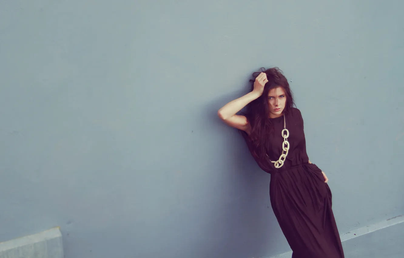 Photo wallpaper look, girl, pose, dress