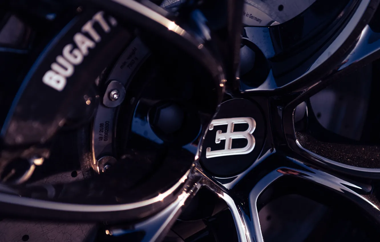 Photo wallpaper Bugatti, logo, wheel, Chiron, Bugatti Chiron
