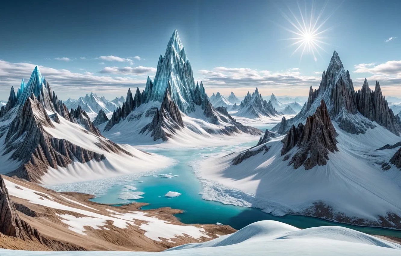 Photo wallpaper nature, neural network, refreshments, lamdscapes