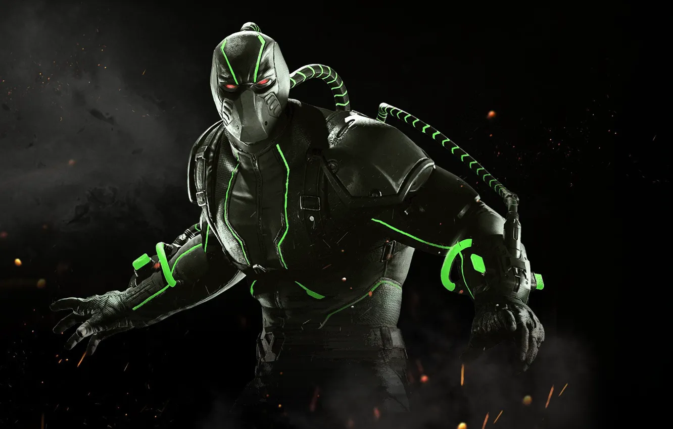 Photo wallpaper game, assassin, evil, mask, suit, Bane, strong, Injustice 2