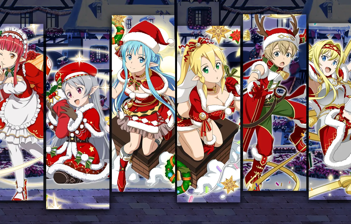 Photo wallpaper collage, anime, art, sword art online