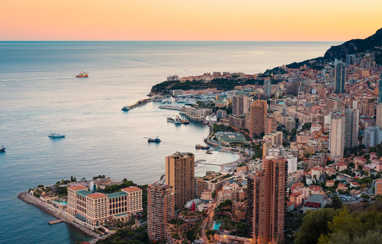 Photo wallpaper coast, Monaco, Monte Carlo