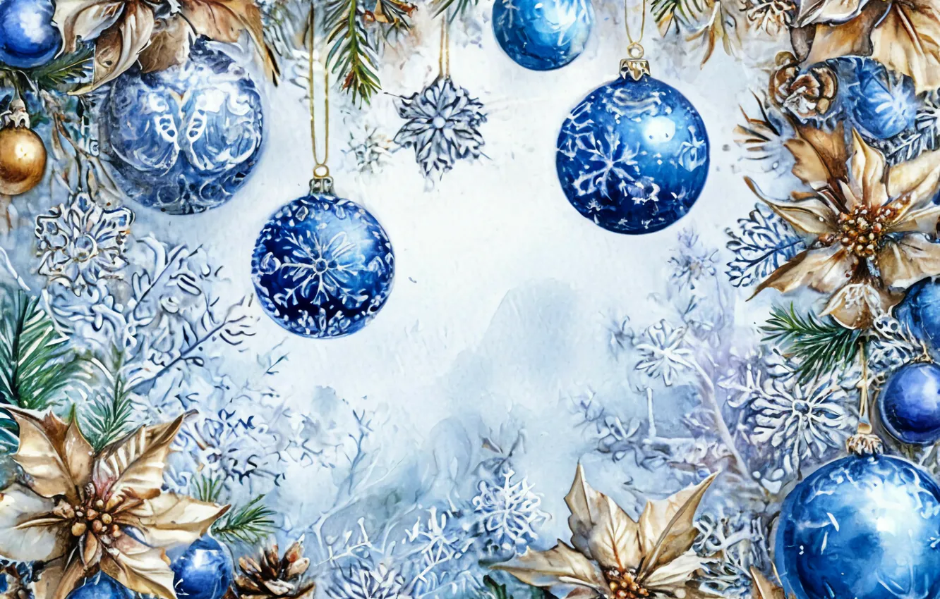 Photo wallpaper balls, new year, Christmas decorations
