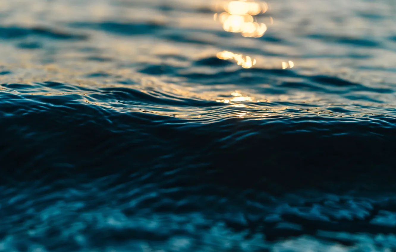 Photo wallpaper sea, wave, water, light, nature, glare, ruffle, pond