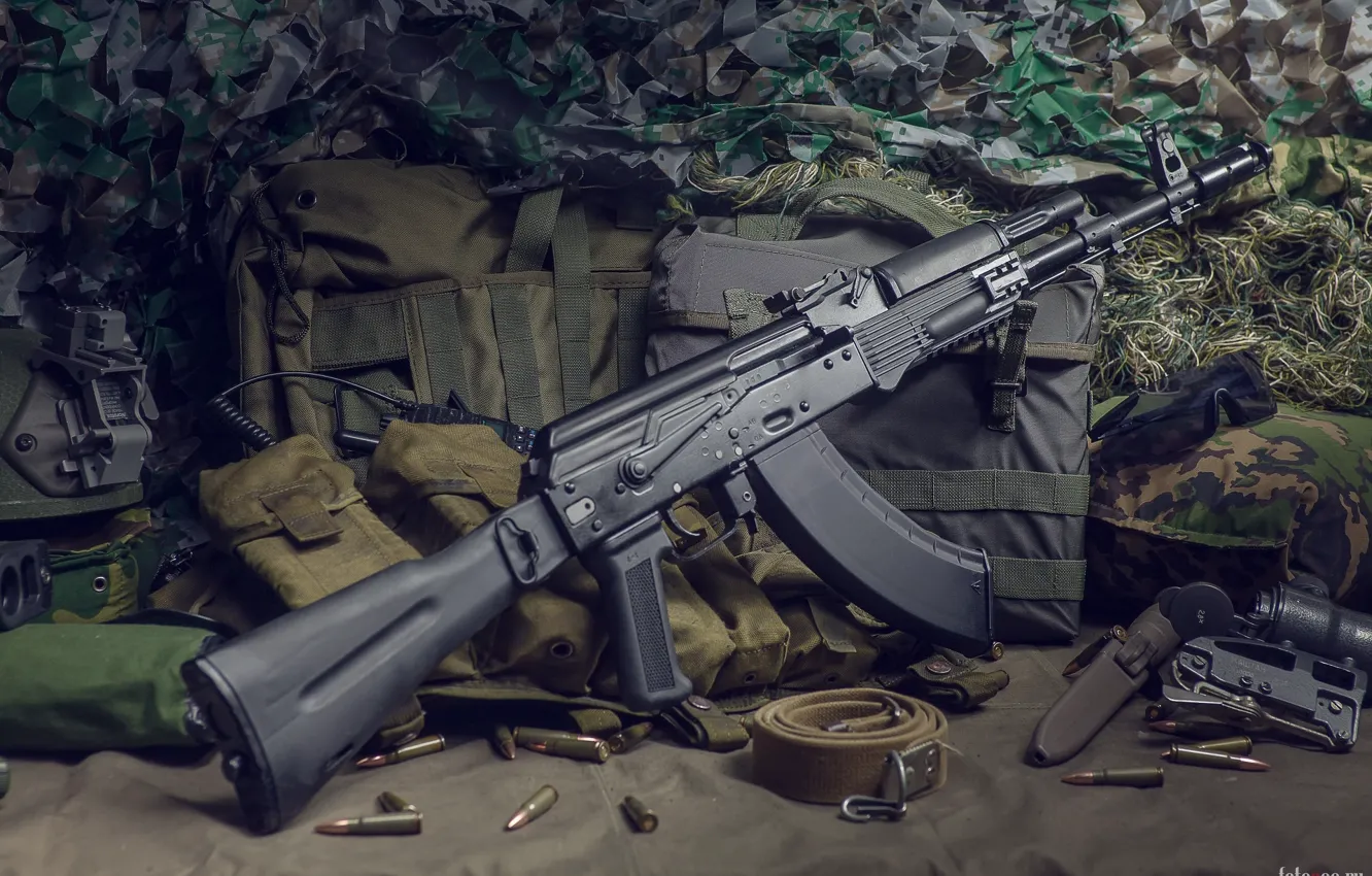 Photo wallpaper cartridges, ammunition, AK-Automatic