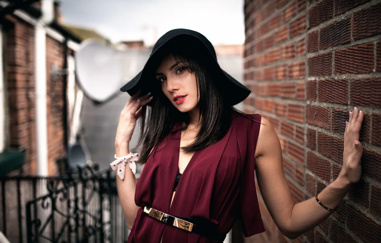 Photo wallpaper makeup, hat, Lady in hat, Peter Szilagyi