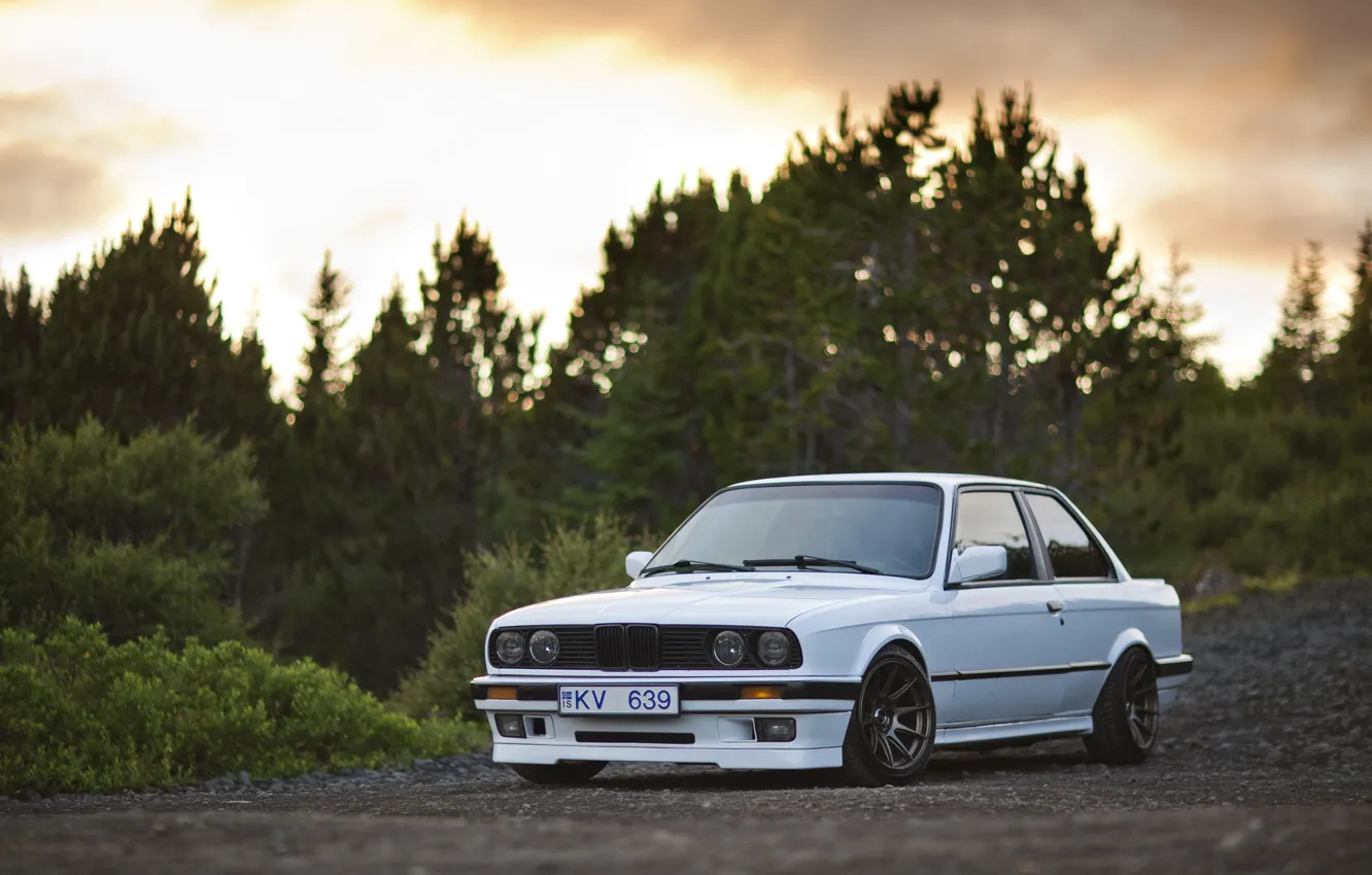 Photo wallpaper BMW, E30, stance, 325i