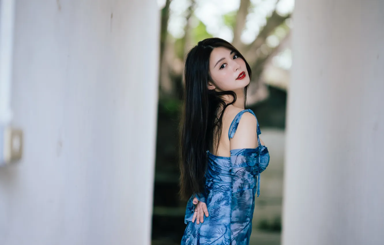 Photo wallpaper look, girl, Asian