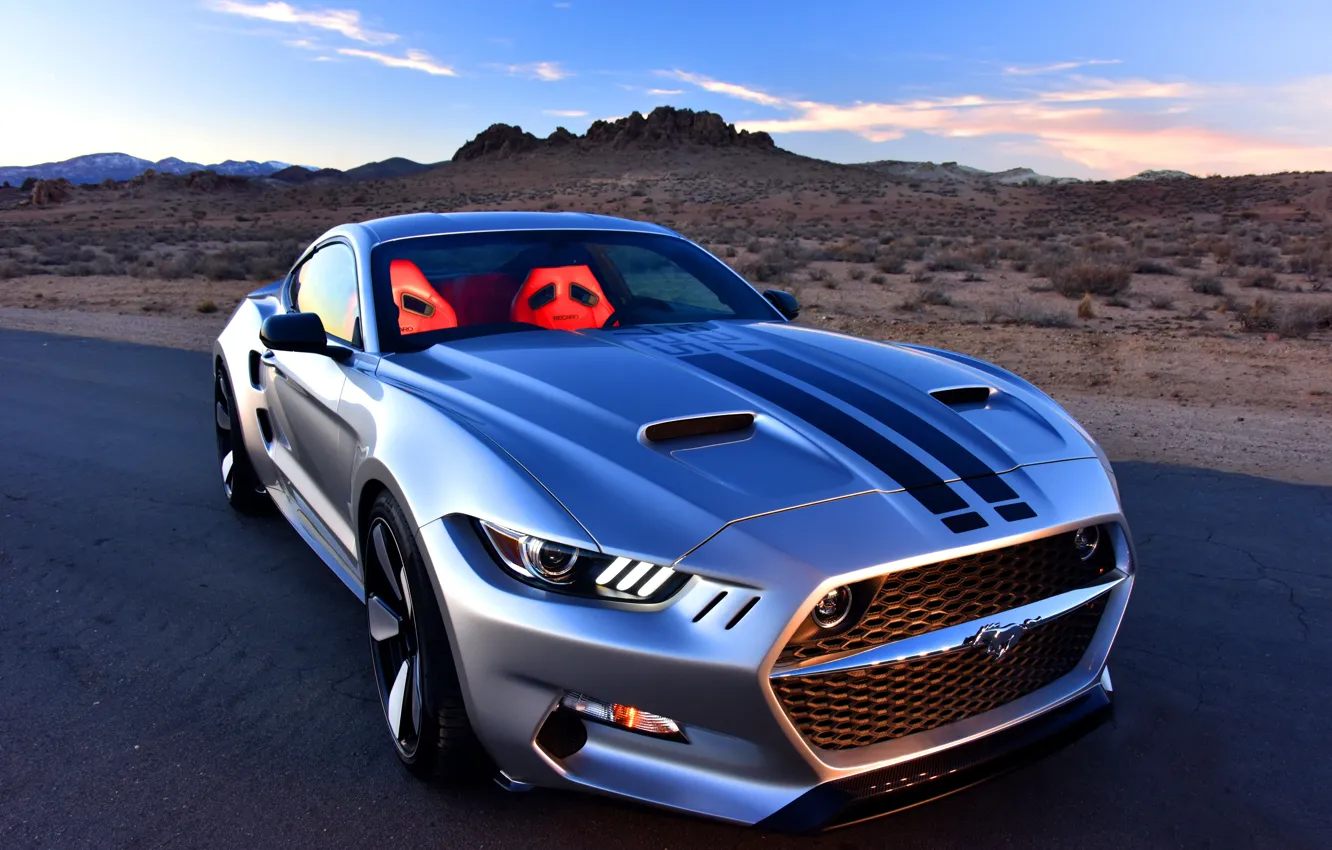 Photo wallpaper road, desert, Mustang, Ford, the concept, Auto, Sports, Rocket