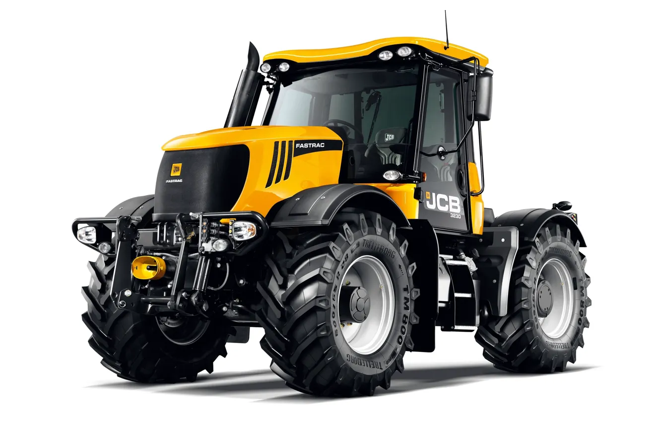 Photo wallpaper tractor, white background, JCB, Fastrac, 3230