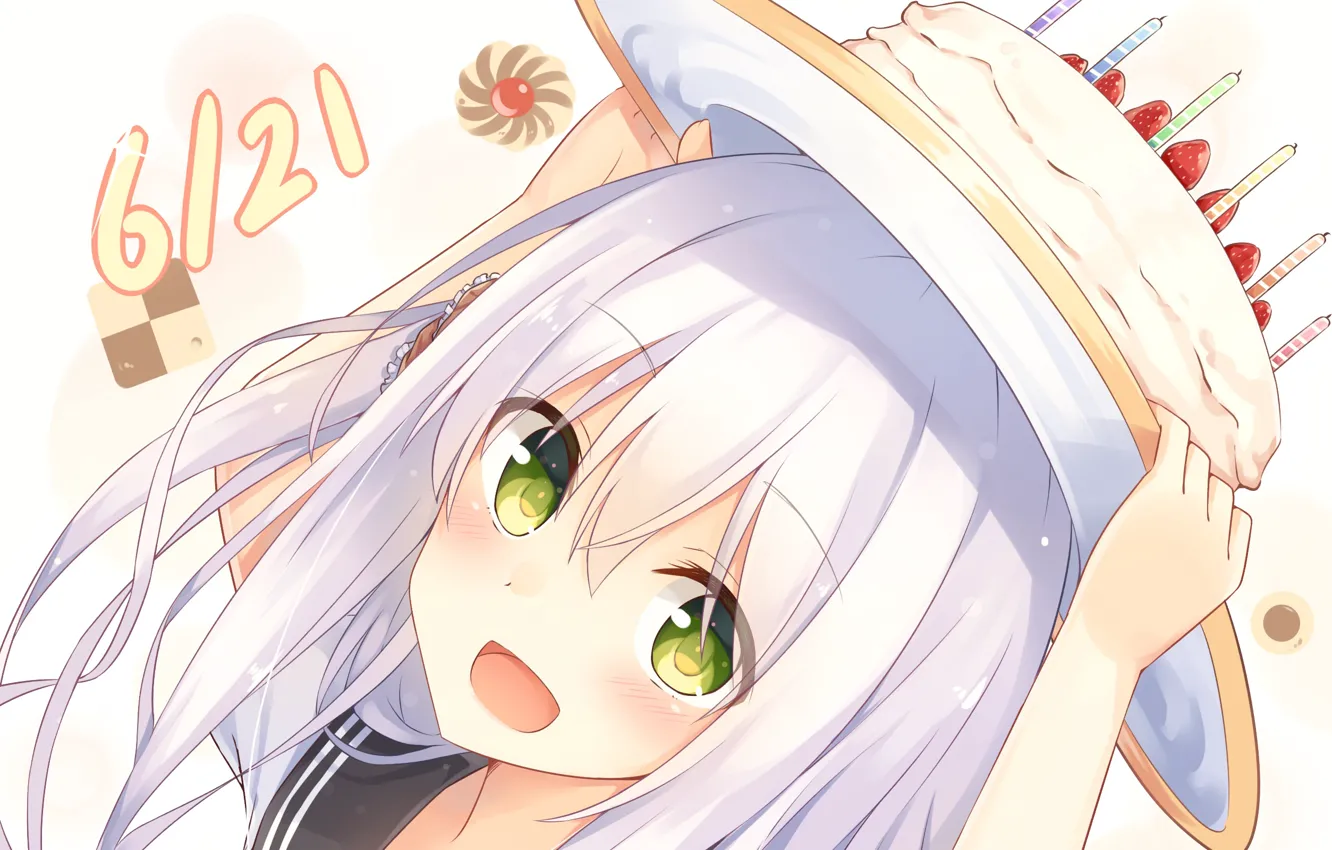 Photo wallpaper look, joy, girl, kantai collection, Naval Collection