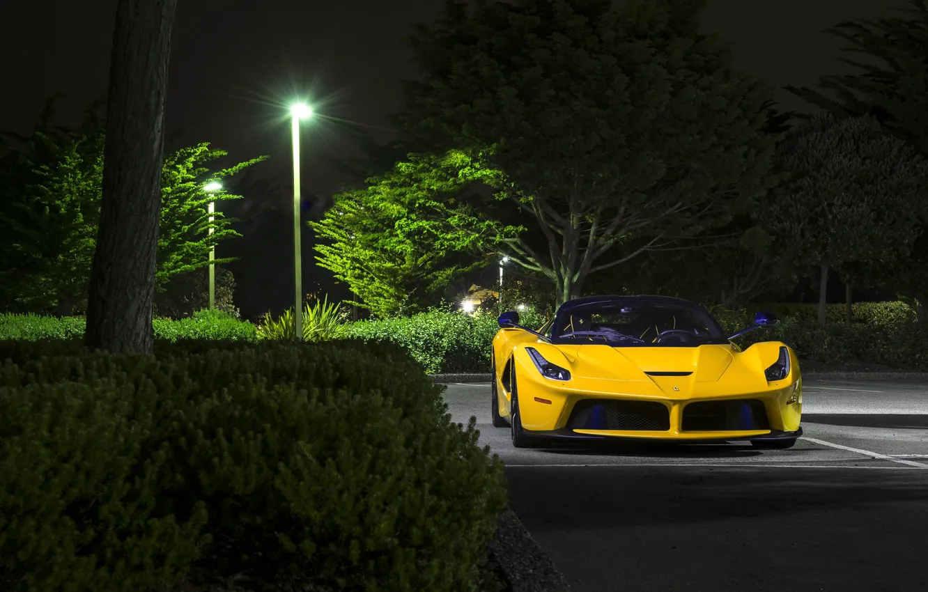 Photo wallpaper Night, Parking, LaFerrari