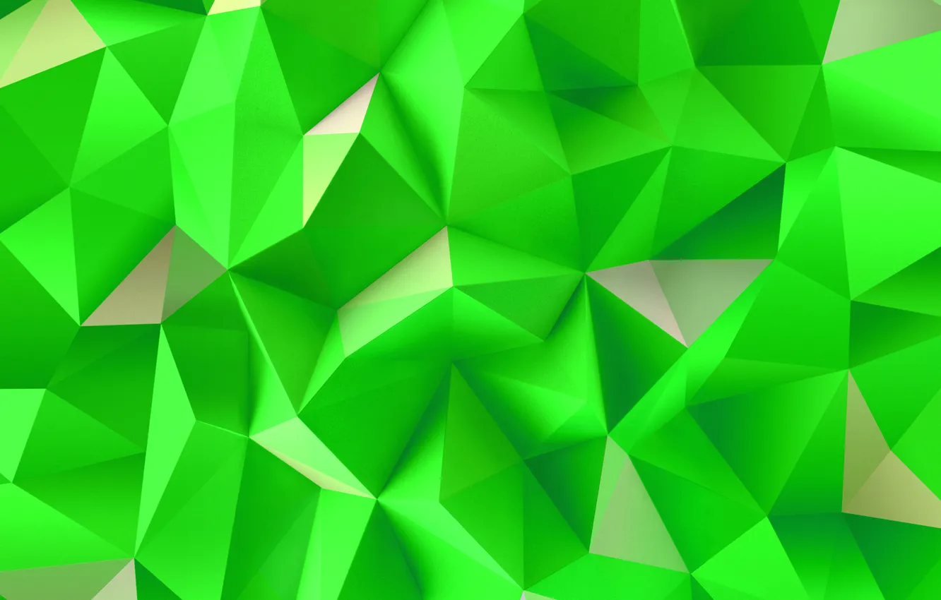 Photo wallpaper Green, Wallpaper, Abstraction, Triangles