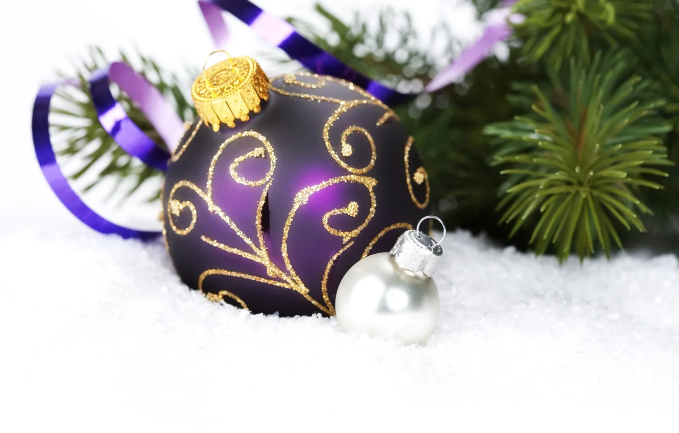 Photo wallpaper balls, decoration, holiday, new year, Christmas, Christmas, New Year