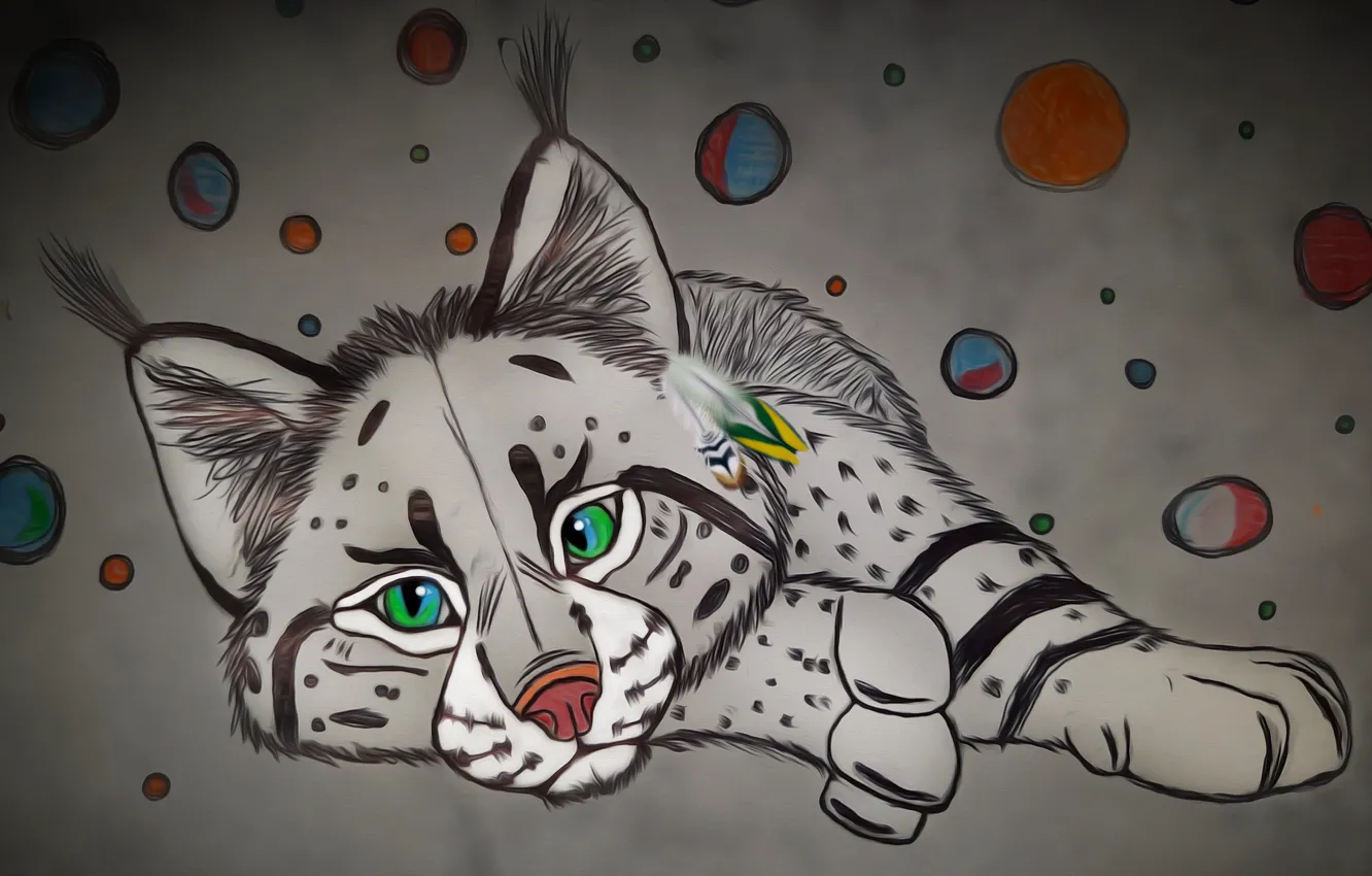 Photo wallpaper cat, figure, art, lynx