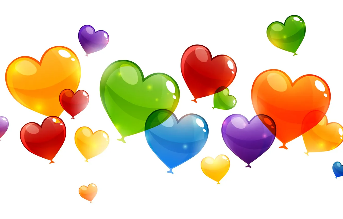 Photo wallpaper abstraction, heart, lovers, heart, balloons, Holy, Valentin