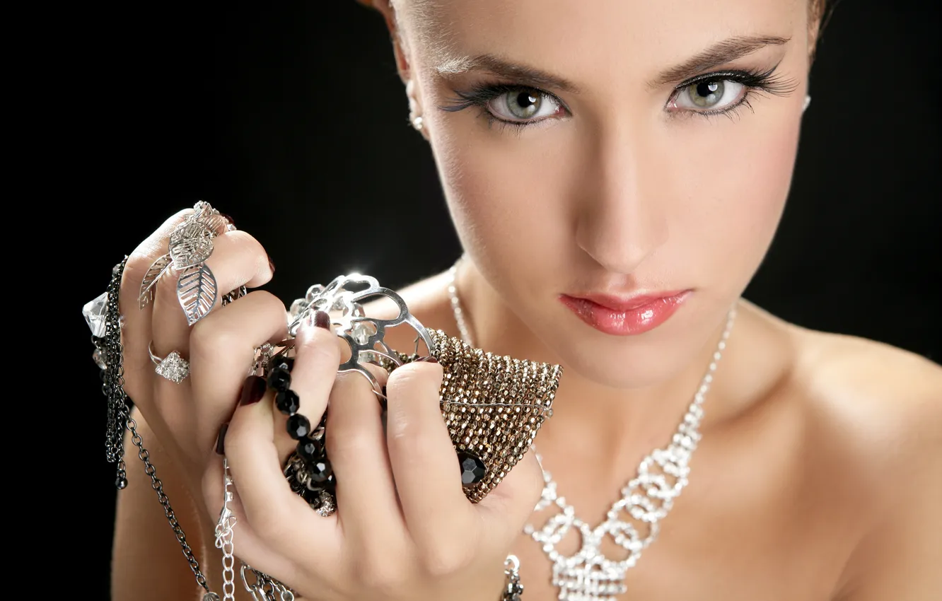 Photo wallpaper look, girl, decoration