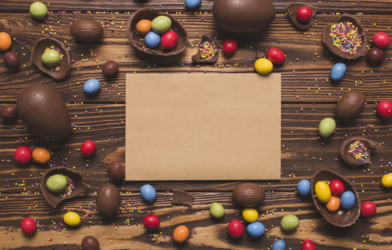 Photo wallpaper candy, sweets, cuts, chocolate eggs