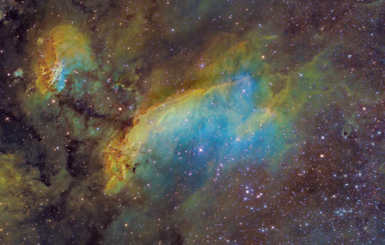 Photo wallpaper nebula, in the constellation, emission, Shrimp, Scorpion