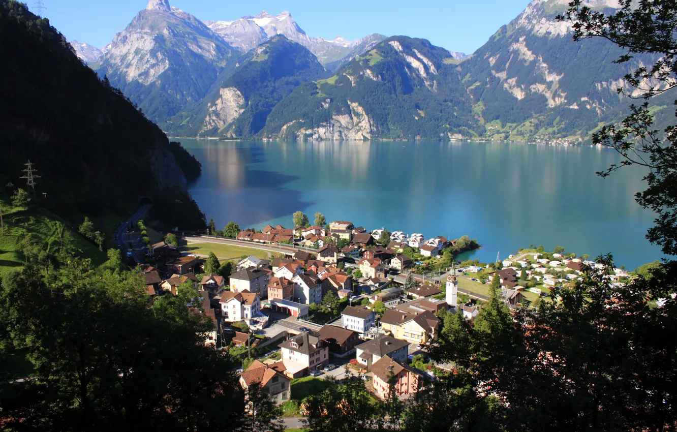 Photo wallpaper landscape, mountains, nature, Switzerland, top, Morschach