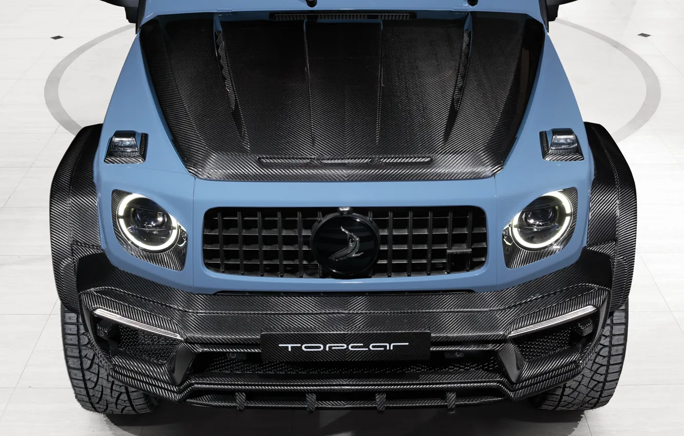 Photo wallpaper the hood, Mercedes, SUV, Mercedes, carbon, bumper, AMG, the view from the top