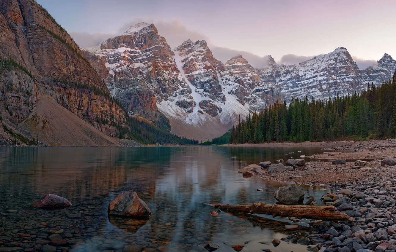 Photo wallpaper Banff National Park, Moraine Lake, Dusk