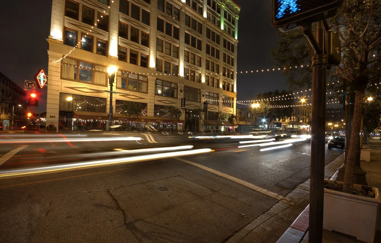 Photo wallpaper night, lights, CA, USA, Los Angeles, night, Los Angeles, California