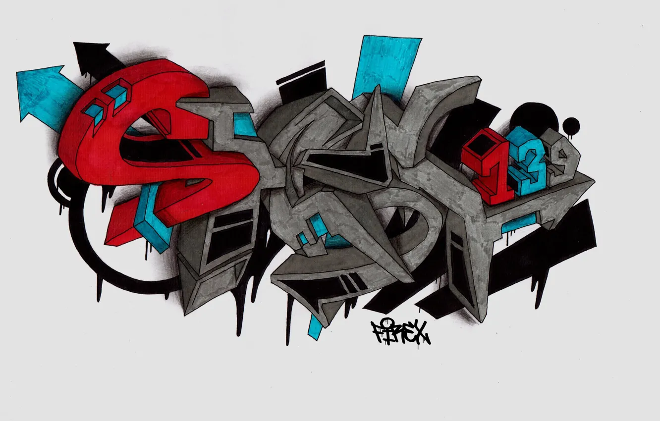 Photo wallpaper graffiti, sketch, FireX, shest139