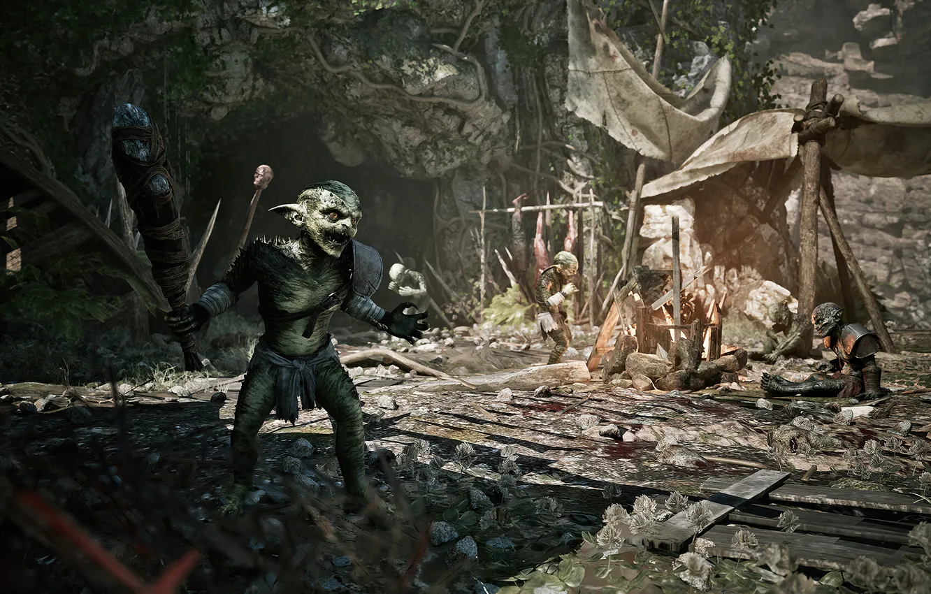 Photo wallpaper Gothic, the game, Goblin, screenshot, Gothic Remake