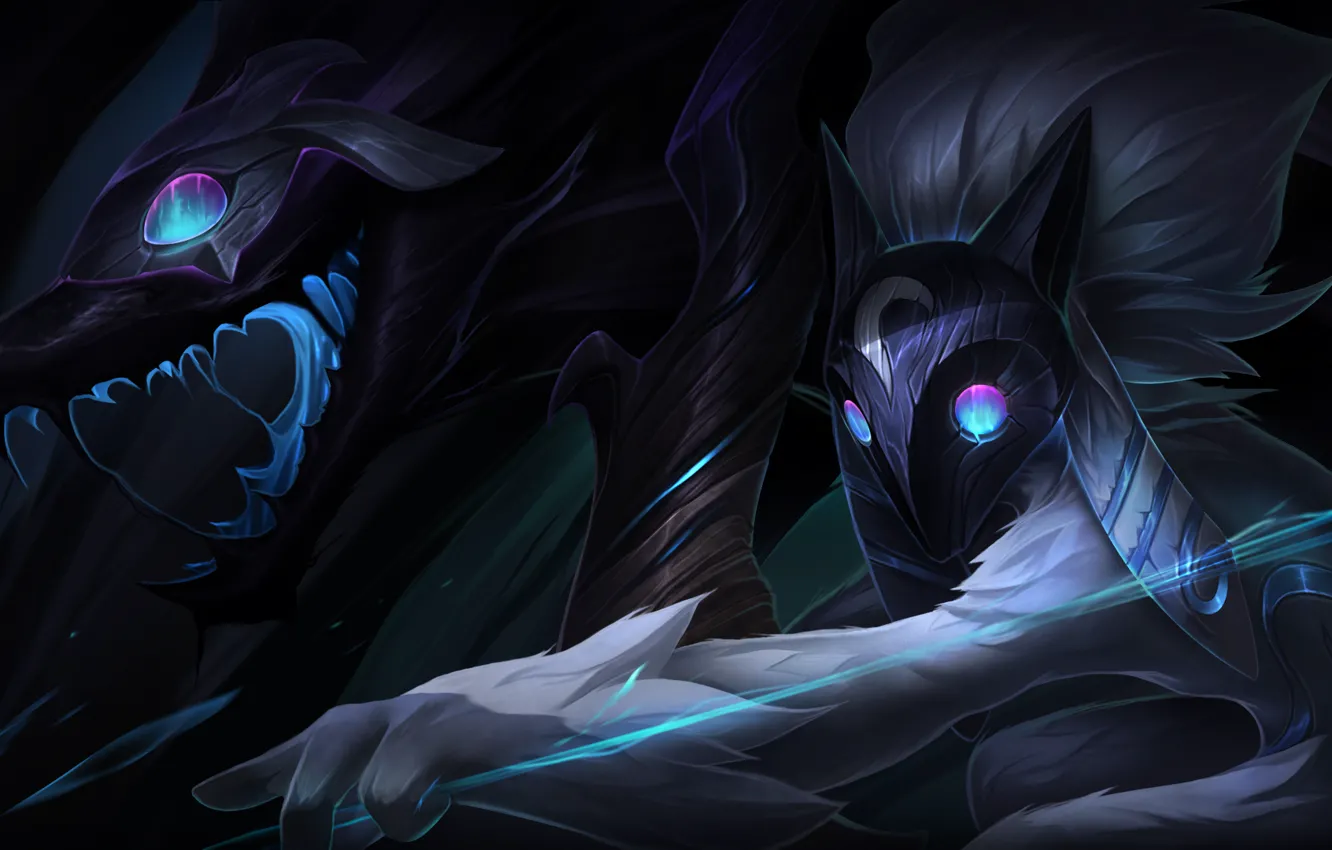 Photo wallpaper lol, League of Legends, Riot Games, moba, Kindred, Eternal Hunters