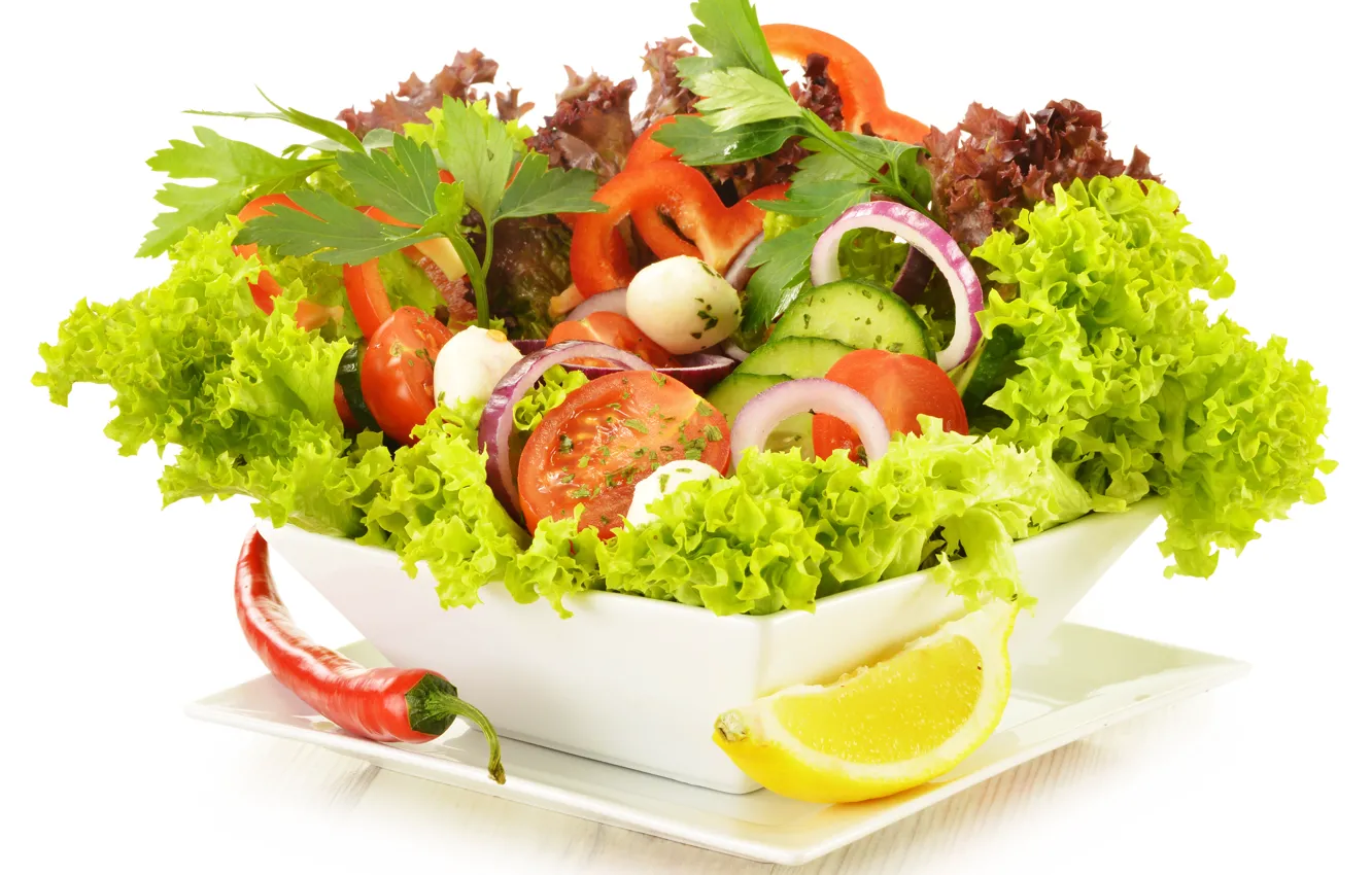 Photo wallpaper greens, vegetables, vegetable salad, green salad