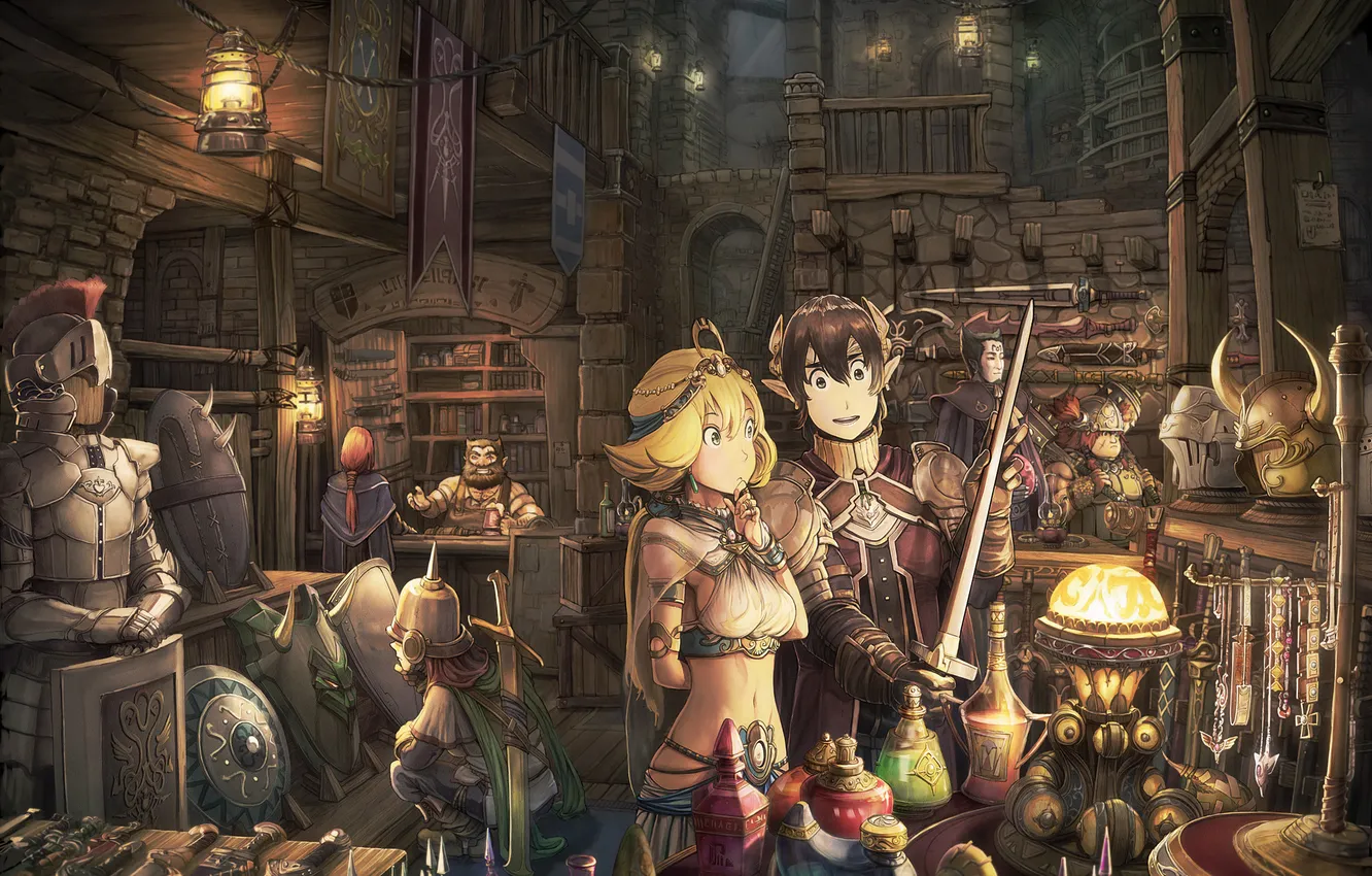 Photo wallpaper girl, anime, different