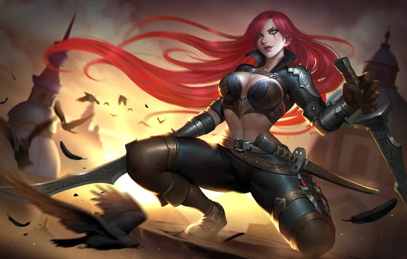 Photo wallpaper girl, blade, art, dagger, girl, art, blade, League of Legends