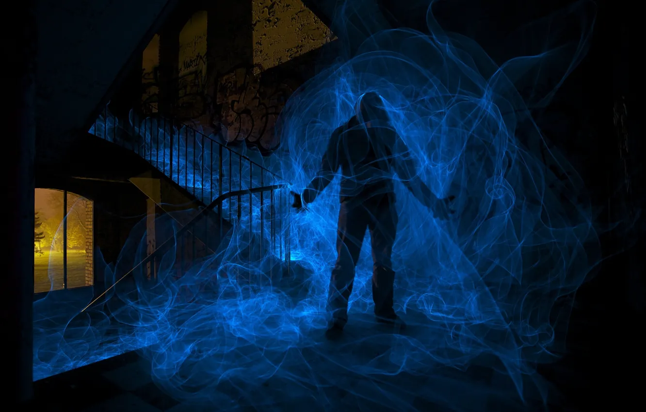 Photo wallpaper energy, people, shadow, silhouette, energy